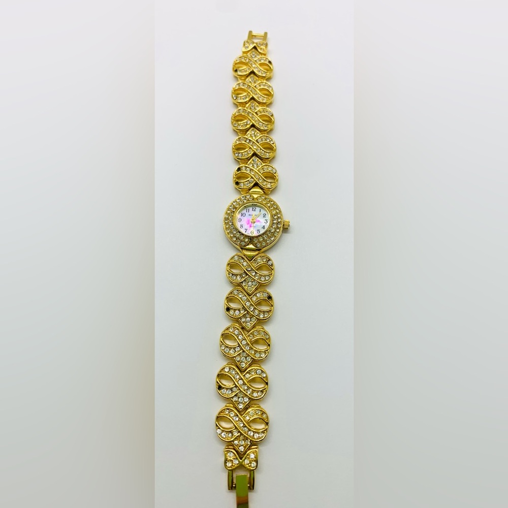 Vintage Watch Infinity Style Faux Diamond Bling Jewelry